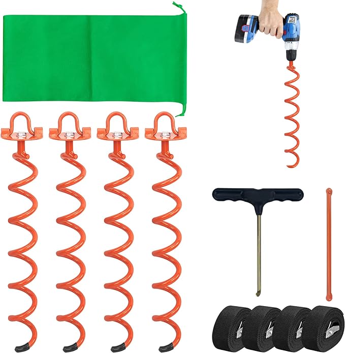 4 Pack Metal Ground Anchors