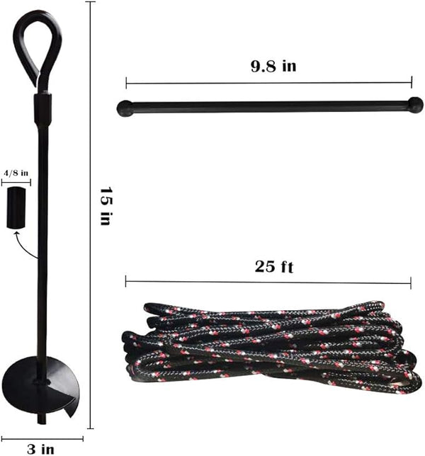 MIXXIDEA Metal Ground Anchor Stakes -  15 inch 4 Pack
