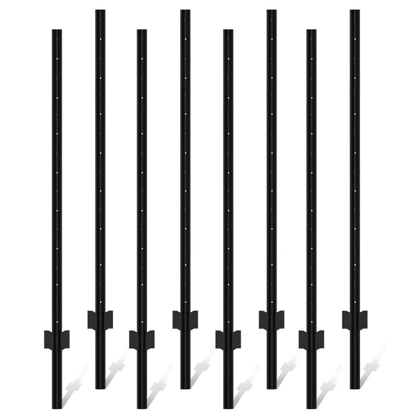 Metal Fence Post, 3 Feet Heavy Duty Garden Post Pack of 15 - Black