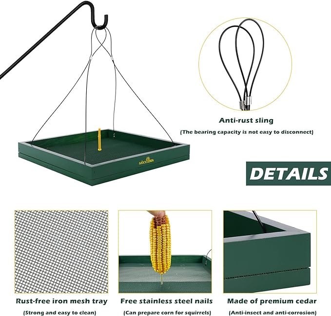 MIXXIDEA Bird Feeder Hanging Tray