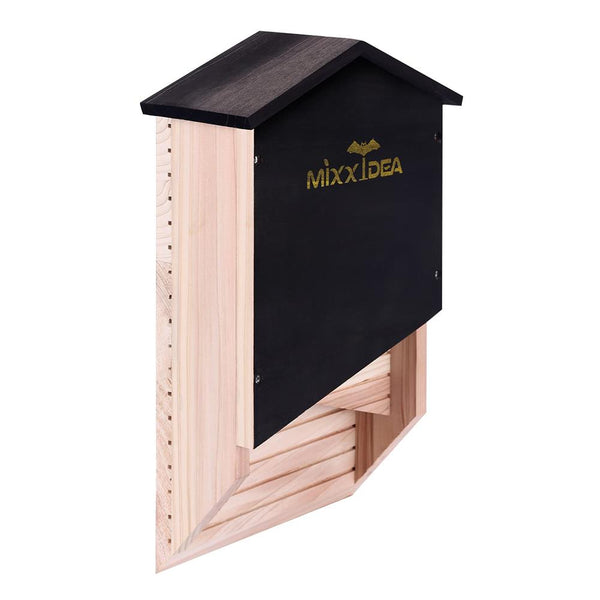 MIXXIDEA Cedar Wood Bat House- triangular top, black