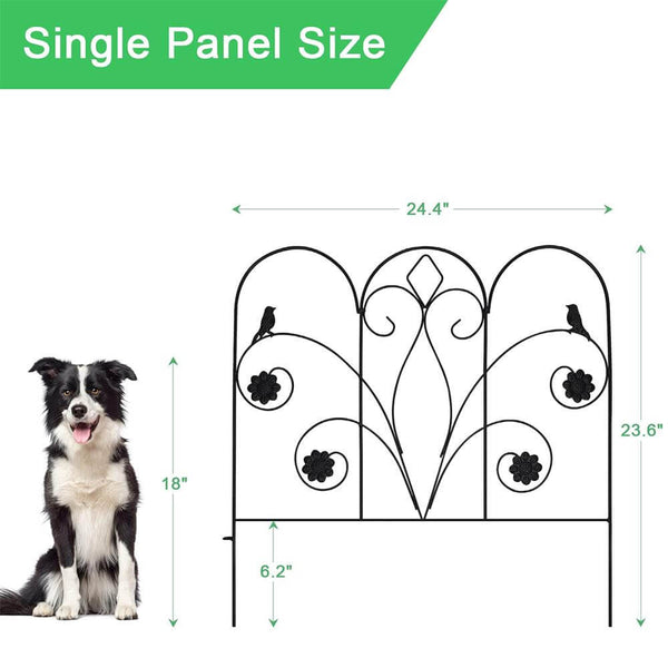 MIXXIDEA Decorative Garden Fence, 24inx10ft, 5 Packs