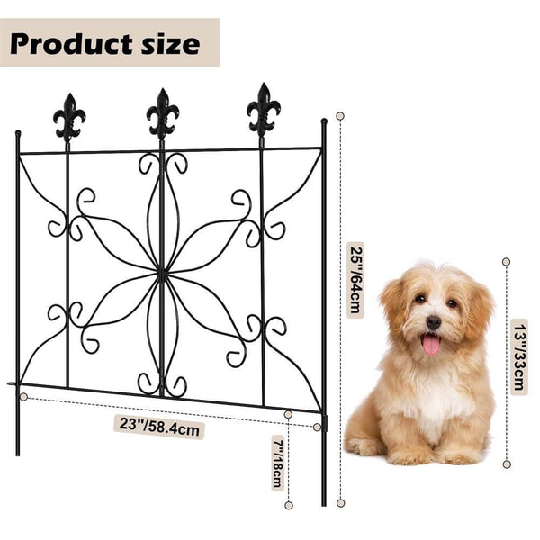 MIXXIDEA Garden Fence Animal Barrier- 24.2 in x 10ft, 5 Pieces
