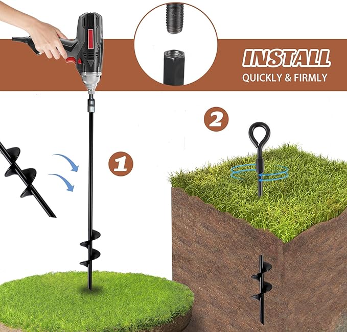 Ground Anchors Spiral Metal Ground Stakes 