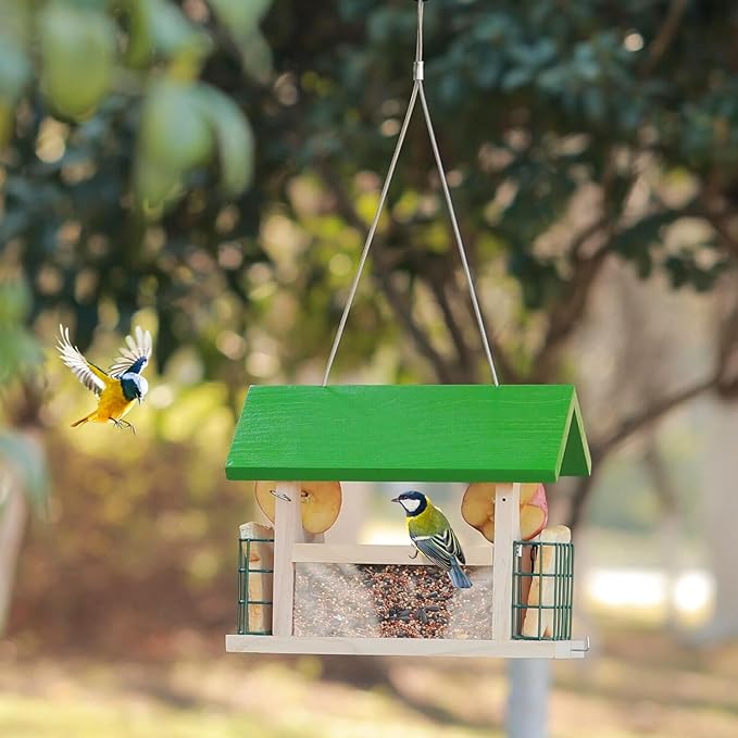 MIXXIDEA Cedar Bird Feeder with Suet Cages
