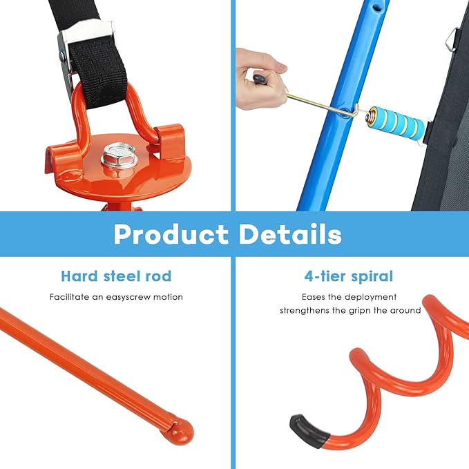 MIXXIDEA Hard Steel Rod Ground Anchors