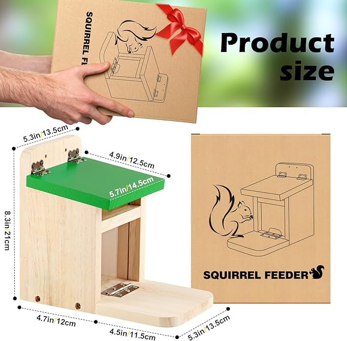 MIXXIDEA Wooden Squirrel Feeders