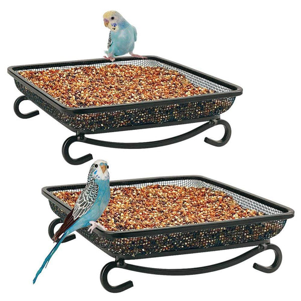 MIXXIDEA 2 Packs Metal Ground Bird Feeder Tray
