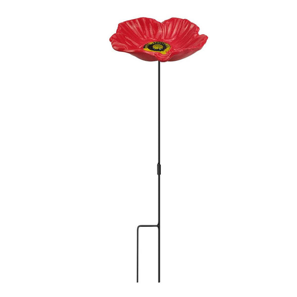 MIXXIDEA Red flower Bird Feeder-Bird Baths for Outdoors Small Bird